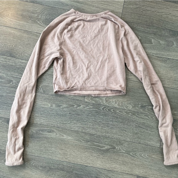 Gymshark Long Sleeve Ribbon Crop Top - Taupe - Picture 2 of 3